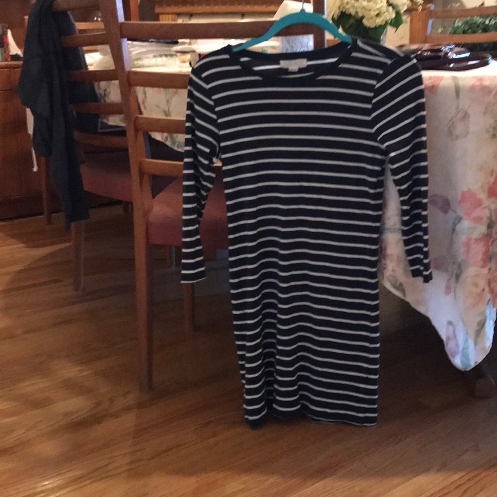 Striped navy blue